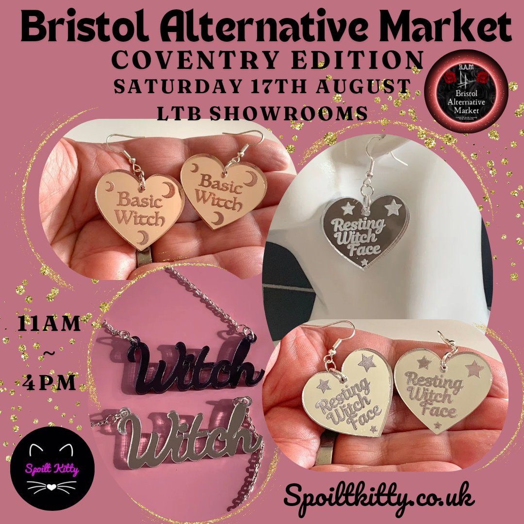 Spoilt_Kitty_'s tweet photo. We're at Bristol Alternative Market Coventry Edition
Pop along and take a look at all the fabulous stalls...
#spoiltkitty #BristolAlternative #inappropriateaccessories #accessories #jewellery https://t.co/9nVtPueEKI