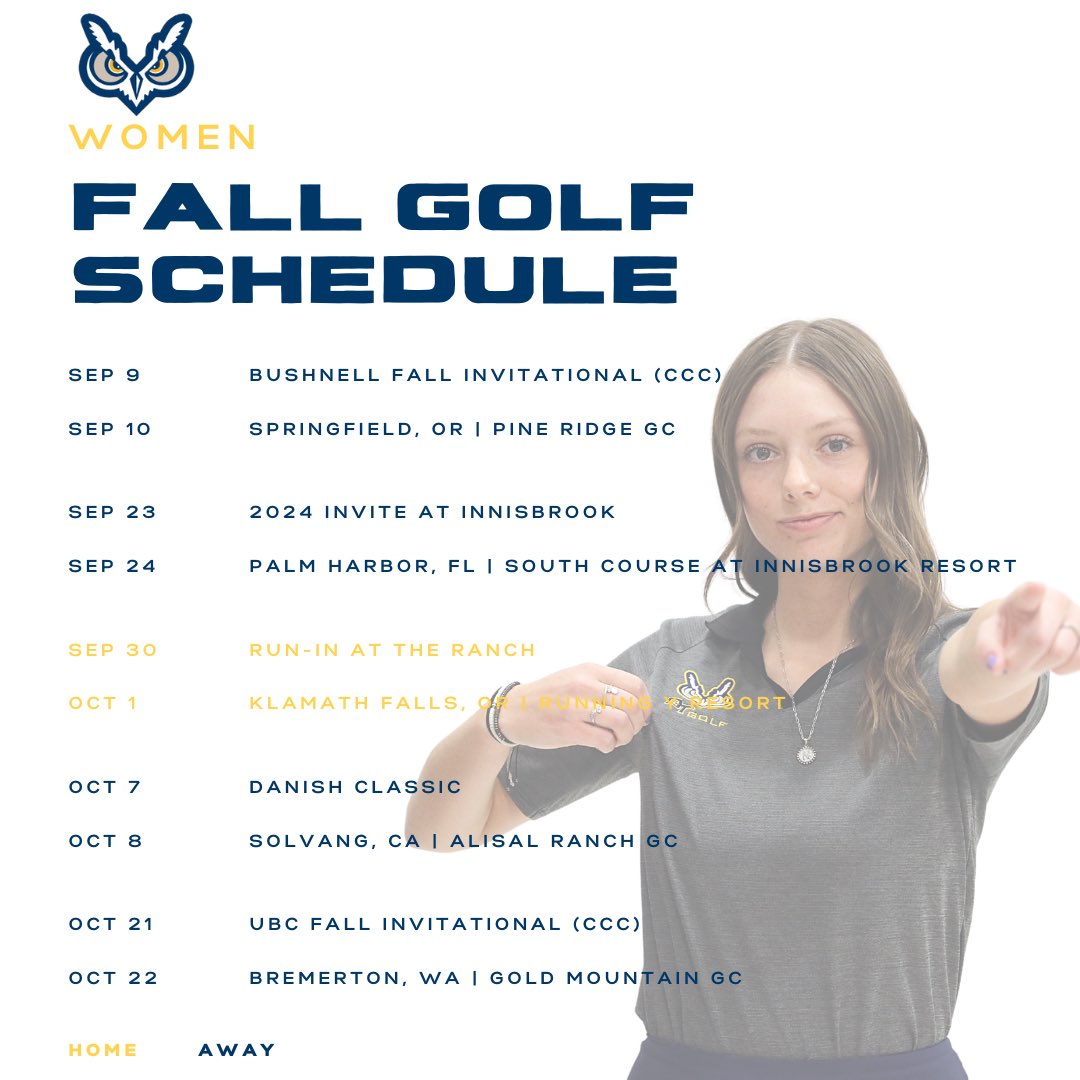 And just like that we are one week out from official practice starting! 

Excited for an electric fall schedule and to get back in the gym/on the course as a team. Make sure your calendars are marked for the men and women’s schedule! #GoOwls 

Schedule is also linked in our bio!