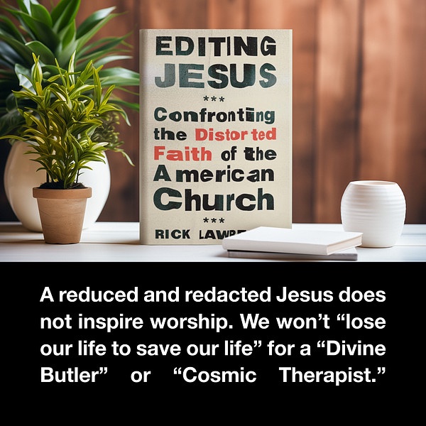 RickSkip's tweet image. As people who functionally practice a counter-religion called “Moralistic, Therapeutic, Deism” instead of a Jesus-centered pursuit of the Kingdom of God, we have reduced Jesus down to an on-demand service provider and a sounding board who will listen passively to our complaints.