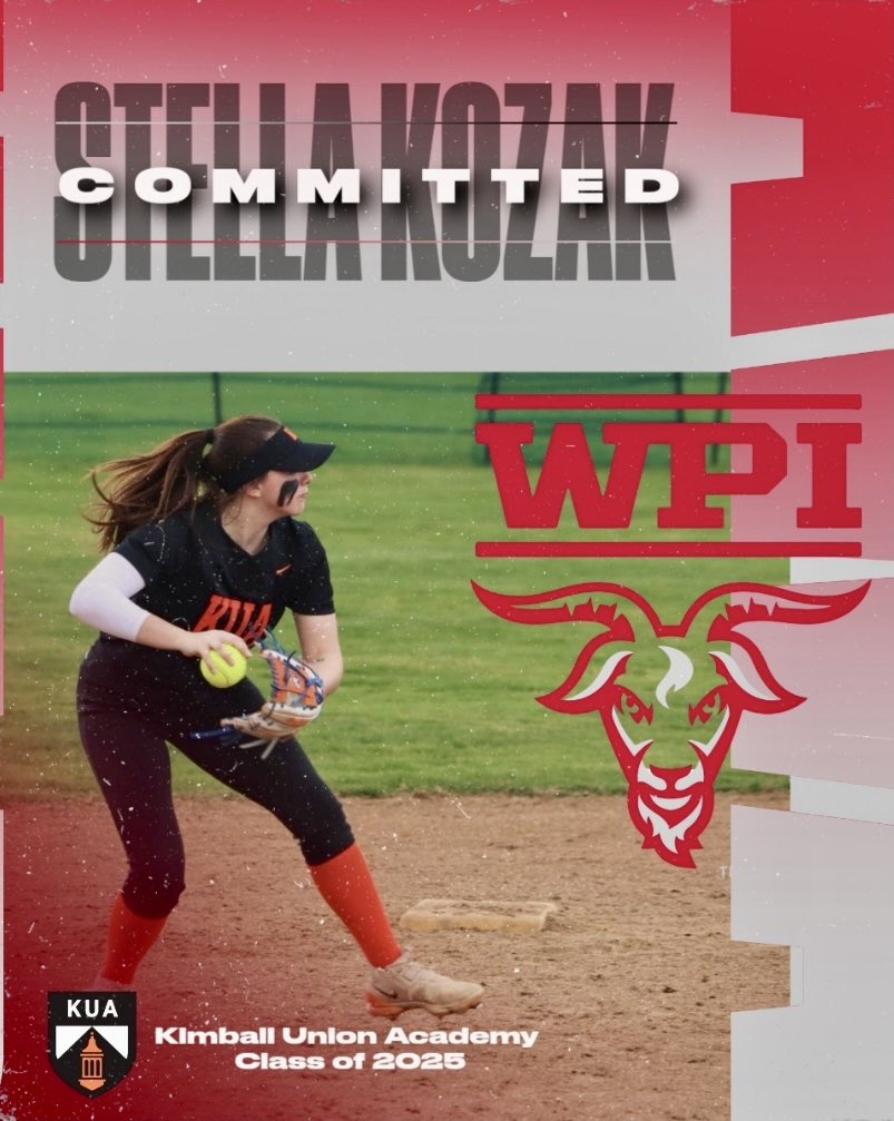 Stella Kozak (@kozakstella) on Twitter photo I am beyond grateful to announce my verbal commitment to WPI! I want to thank my coaches, teammates, and family; and a massive thank you to <a href="/Coach_Underhill/">Matt Underhill</a> for all the love and support! I would also like to thank <a href="/WPISoftball/">WPI Softball</a> for this amazing opportunity!
GO GOATS! ❤️🤍🐐 I am beyond grateful to announce my verbal commitment to WPI! I want to thank my coaches, teammates, and family; and a massive thank you to <a href="/Coach_Underhill/">Matt Underhill</a> for all the love and support! I would also like to thank <a href="/WPISoftball/">WPI Softball</a> for this amazing opportunity!
GO GOATS! ❤️🤍🐐