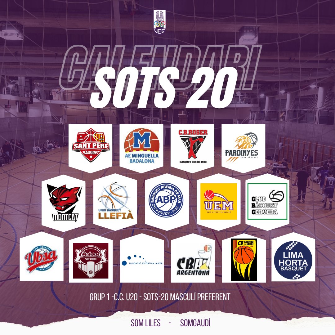 📅CALENDARI DEL NOSTRE SUB 20 PREFERENT! 

El nostre Sub 20 Pref. comença la segona temporada a la categoria visitant la pista del  @cbvilanovadelvalles .

💪Molta sort liles! A per totes! 

🟣⚪️

#SOMLILES 
#SOMGAUDÍ
