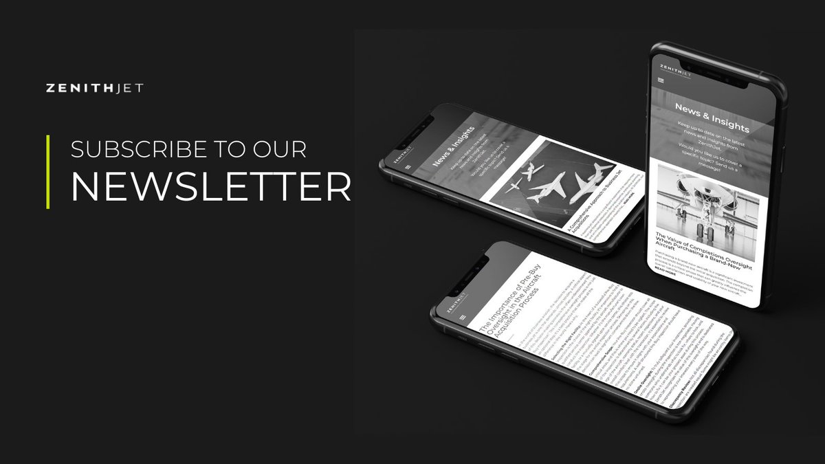 Subscribe to ZenithJet’s newsletter and gain access to the latest trends, industry news, and insider knowledge delivered straight to your inbox. Don't miss out on updates that could give you a competitive edge. 
zenithjet.com/subscribe/