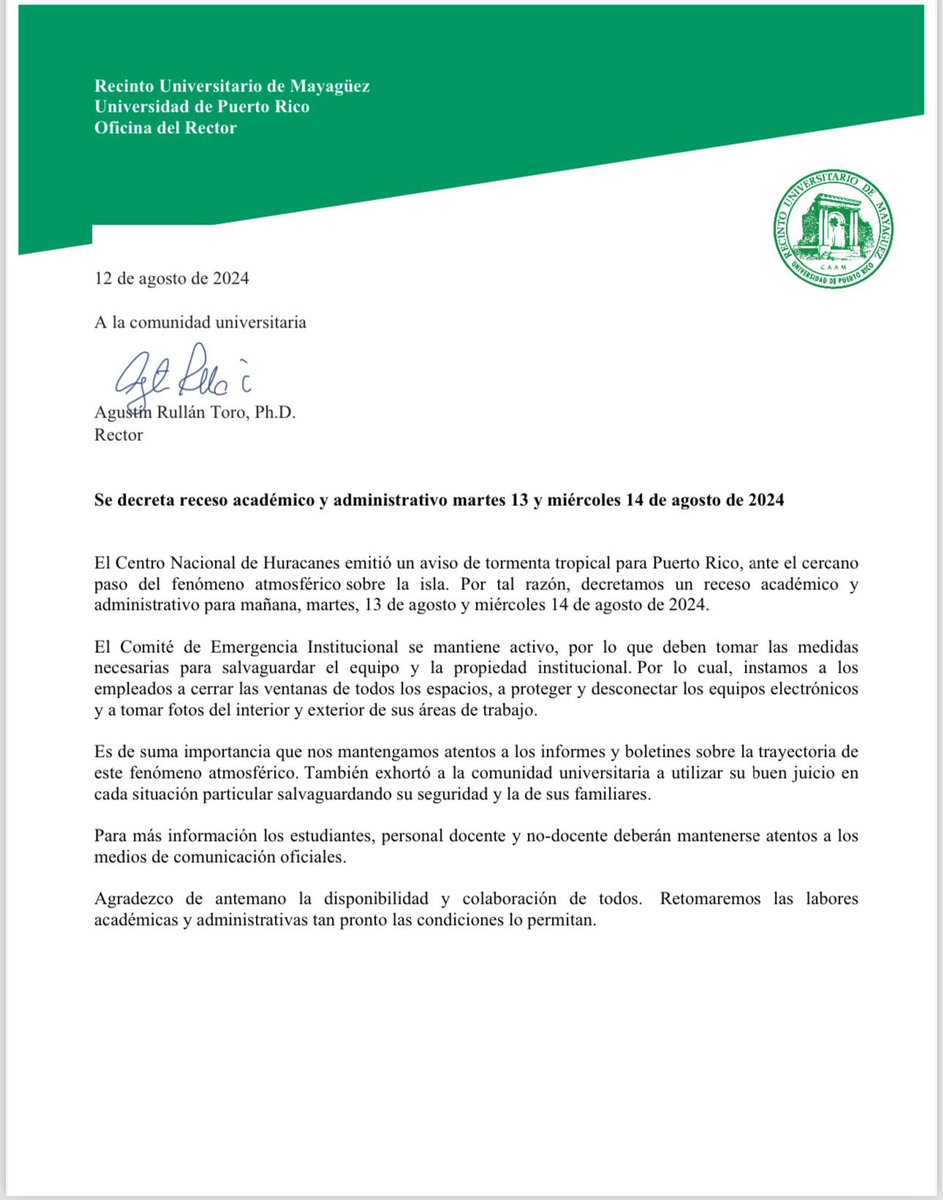 DecadmiU's tweet photo. Receso académico y administrativo https://t.co/LIzgyxIv4e