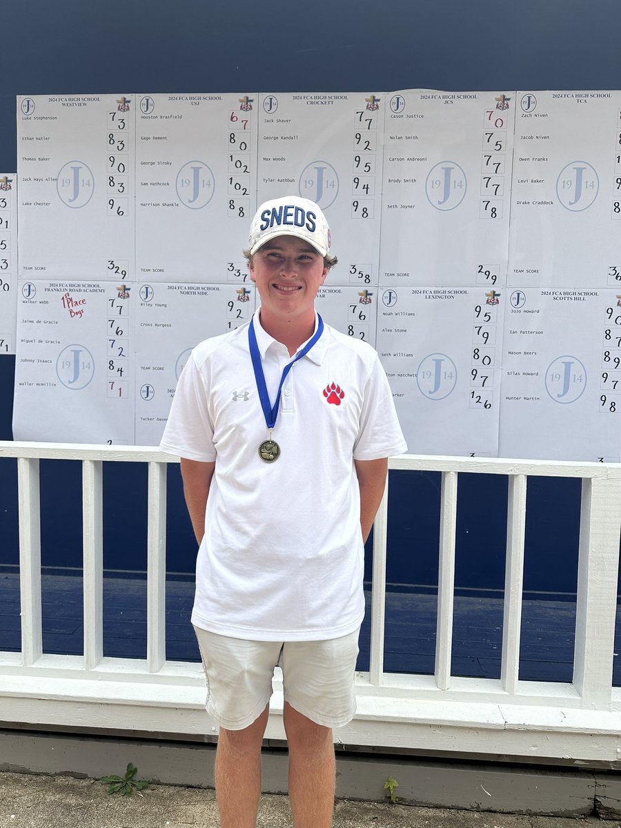 Houston Brasfield wins individual boys at the FCA high school invitational with a score of 67(-5)