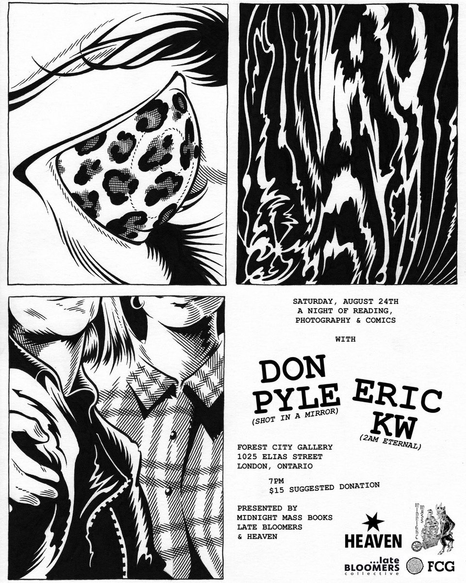 next weekend i’ll be reading with Don Pyle at Forest City Gallery in London, Ontario 🖤 presented by Midnight Mass Books