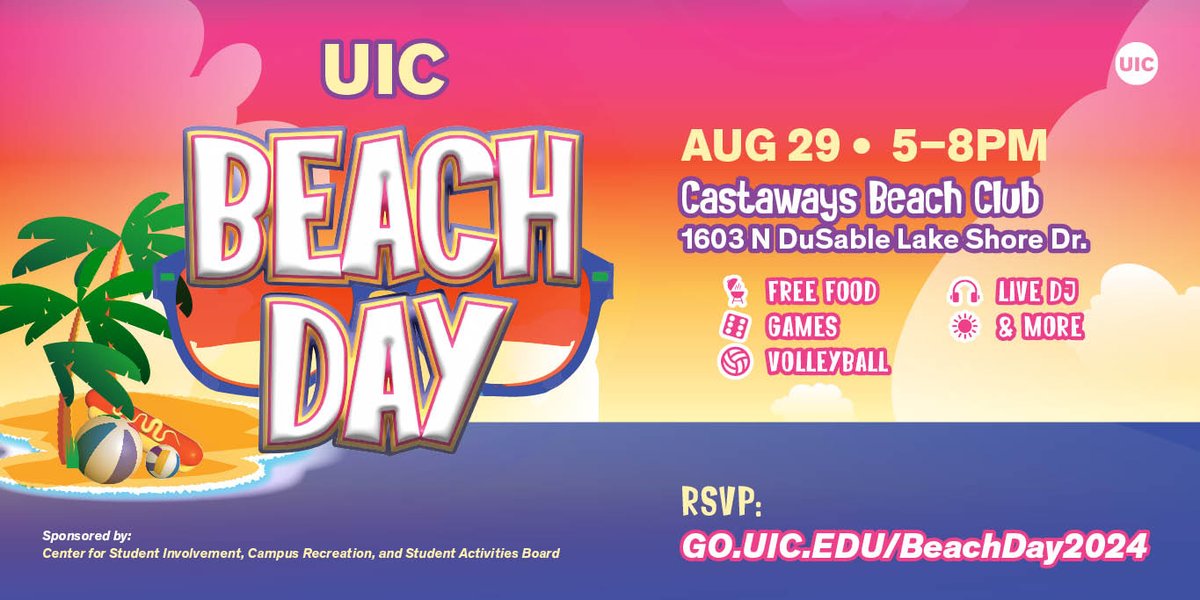 🌞Kick-off the start of the school year and join us for some summer fun on North Avenue Beach!

🌊Free food - while supplies last!
🌊Live DJ
🌊Volleyball and other games