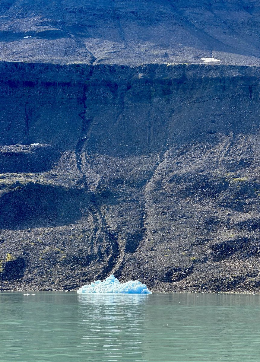 You’ll never be able to spot the three polar bears on this immense piece of Greenland earth.  Mom and cubs. Summer is here in G land . Awesome day out