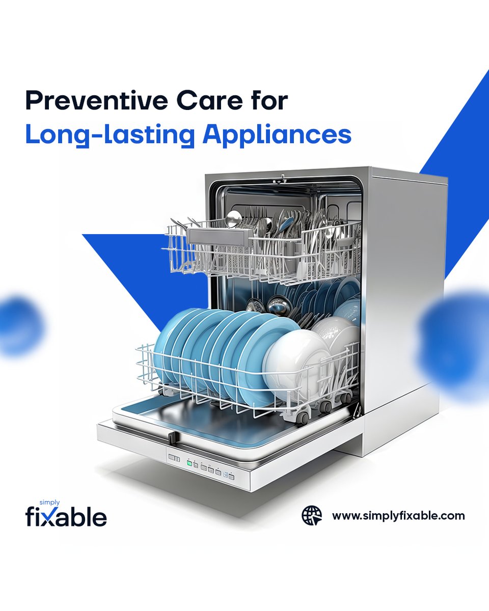 Simply_Fixable's tweet image. Keep your appliances running smoothly with regular preventive care. Clean the gaskets on your refrigerator, inspect hoses on your washer, and ensure your oven is free from grease build-up.
_
#PreventiveCare #SimplyFixable #HomeMaintenance