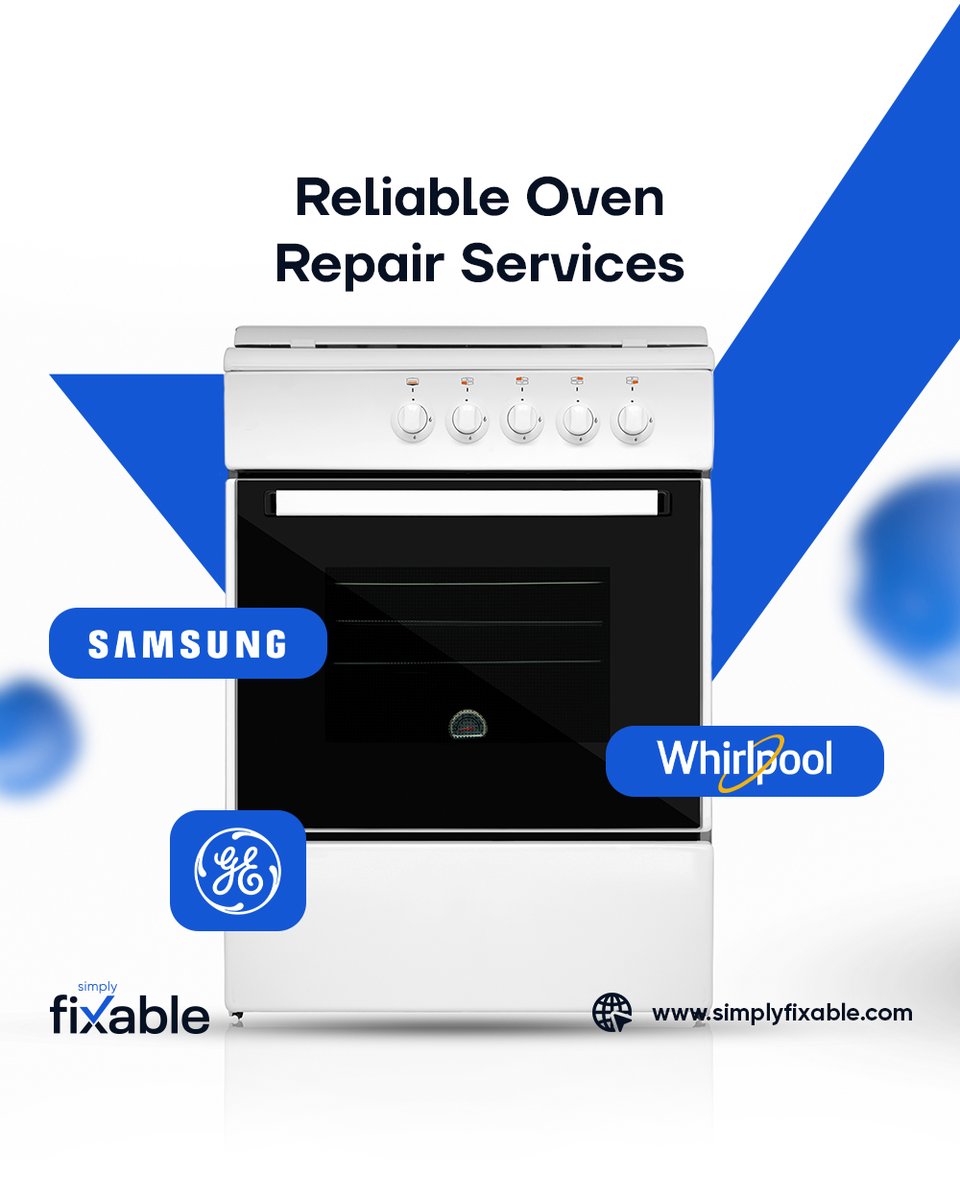 Simply_Fixable's tweet image. Bake without worries! Simply Fixable offers expert oven repair services for brands such as GE, Samsung, and Whirlpool. Our technicians are here to ensure your oven functions perfectly.
_
#OvenRepair #SimplyFixable #TopBrands