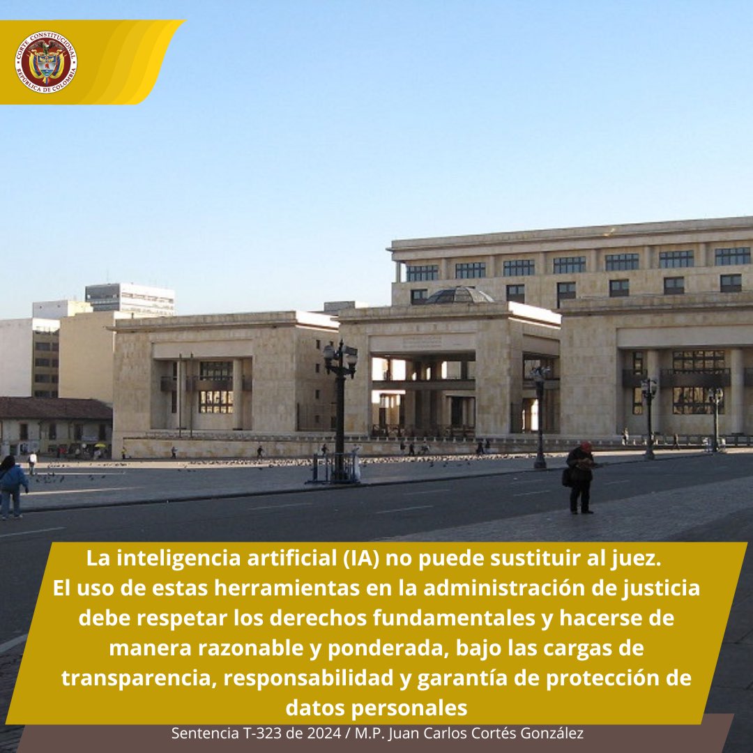 #LaCorteInforma | La inteligencia artificial (IA) no puede sustituir al juez. 

El uso de estas herramientas en la administración de justicia debe respetar los derechos fundamentales y hacerse de manera razonable y ponderada, bajo las cargas de transparencia, 

1/2