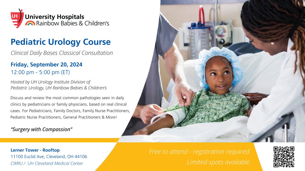 We are very excited about this course, it gives us the opportunity to get to know the Cleveland pediatric family better.

Estamos muy emocionados con este curso, nos da la oportunidad de conocernos más con la familia pediátrica de Cleveland.

Registration lnkd.in/ewSFnq74