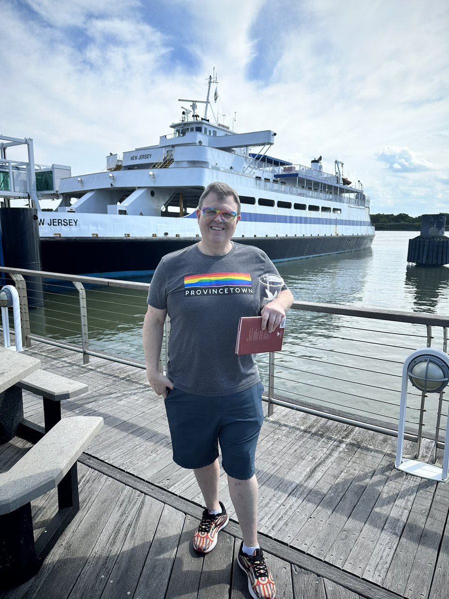MickiePoet's tweet image. Husband says: It’s a fairy in front of a ferry. Spent the day in Cape May, NJ. Heading back to Rehoboth Beach. And yes, that is the back cover of Modern Poetry. I can’t stop turning back to this book.