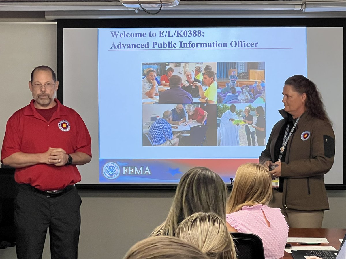 PIOMarkBrady's tweet image. Day 1 of @FEMA_EMI Advanced @PIO training in Colorado hosted by @SouthMetroPIO - 21 students from across State plus KS, NV and TX. Always enjoy instructing at a Fire Academy. With @NicoleShuttsPIO @PIOBryanBeaty @rachkay6 #DanHatlestad #BradHuffines Enjoyed seeing #MPIO