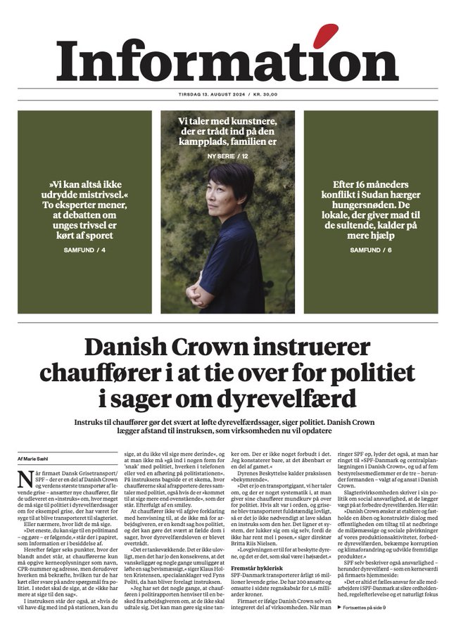 Chauffører i <a href="/danishcrown/">Danish Crown</a>-ejede transportfirma får mundkurv på i sager om dyrevelfærd. Det gør det vanskeligt og nogle gange umuligt at løfte sager bevismæssigt, lyder det fra politiet.
Der skal gøres noget ved landbrugets lukkethed og tavshedskultur.
#dkpol #landbrug