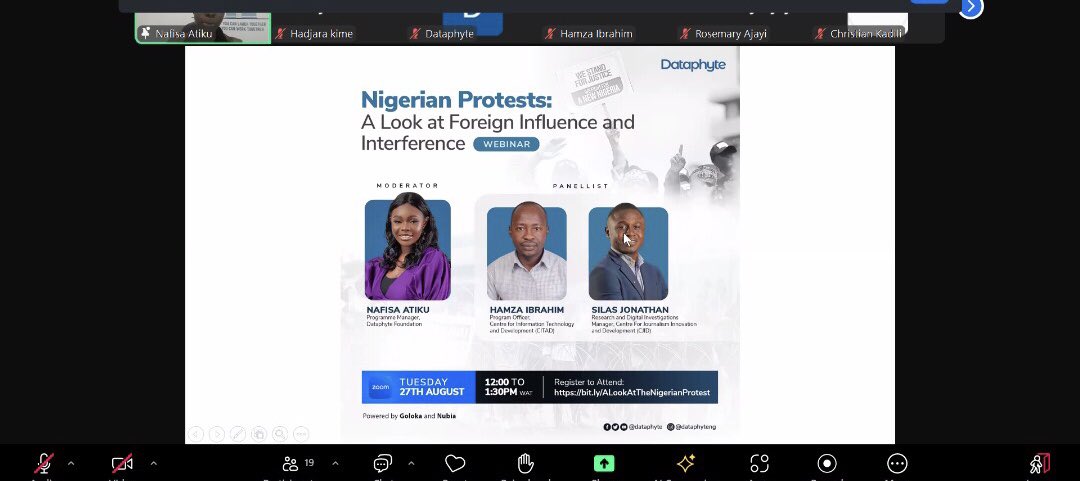 We Are Live!!!

Are you yet to join our ongoing webinar? 

TOPIC: Nigerian Protests: A Look at Foreign Influence and Interference

Join the conversation via this link:
bit.ly/ALookAtTheNige…

#Nigeriaeconomy #foreigninfluence #socioeconomicdevelopment #augustprotest