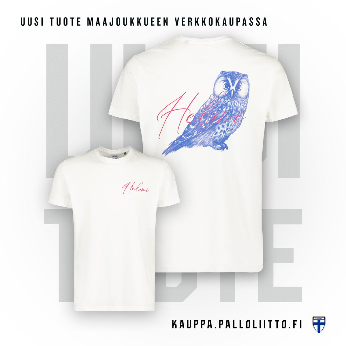 Uusi Helmi t-paita lapsille ja aikuisille! 😍🦉 | Lisää uutuuksia Maajoukkueen verkkokaupassa ➡️ go.palloliitto.fi/UUTUUDET

#Helmarit #MeOlemmeSuomi