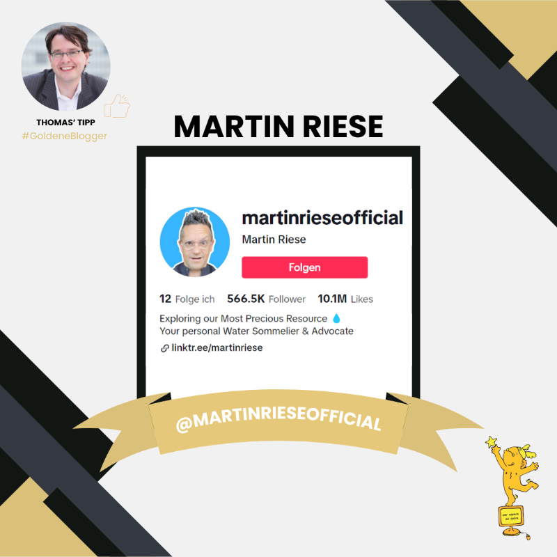 goldeneblogger's tweet photo. @tknuewer von den Goldenen Bloggern schlägt vor, mit @martinriese, einem renommierten Wassersommelier aus LA, einen englischsprachigen Channel ins Rennen für die Goldenen Blogger zu schicken. Auf unterhaltsame Weise zeigt er: Wasser ist nicht gleich Wasser!
#GoldeneBlogger https://t.co/yacabsTu6k