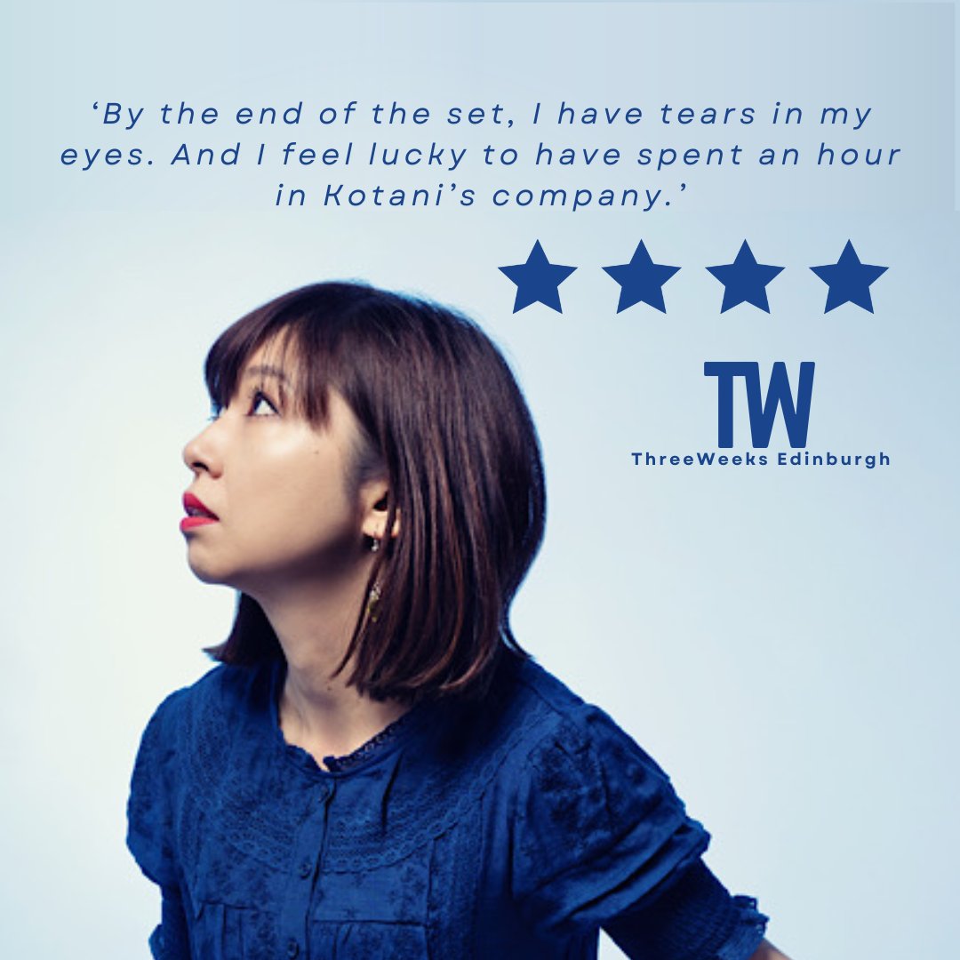 PBJ Management (@pbjmanagement) on Twitter photo Another four stars for Yuriko Kotani's 'The Meanings Of Life', this time from Three Weeks Edinburgh! ⭐️⭐️⭐️⭐️ <a href="/YurikoComedy/">Yuriko Kotani</a>
Read the full review below 👇
threeweeksedinburgh.com/article/yuriko… Another four stars for Yuriko Kotani's 'The Meanings Of Life', this time from Three Weeks Edinburgh! ⭐️⭐️⭐️⭐️ <a href="/YurikoComedy/">Yuriko Kotani</a>
Read the full review below 👇
threeweeksedinburgh.com/article/yuriko…