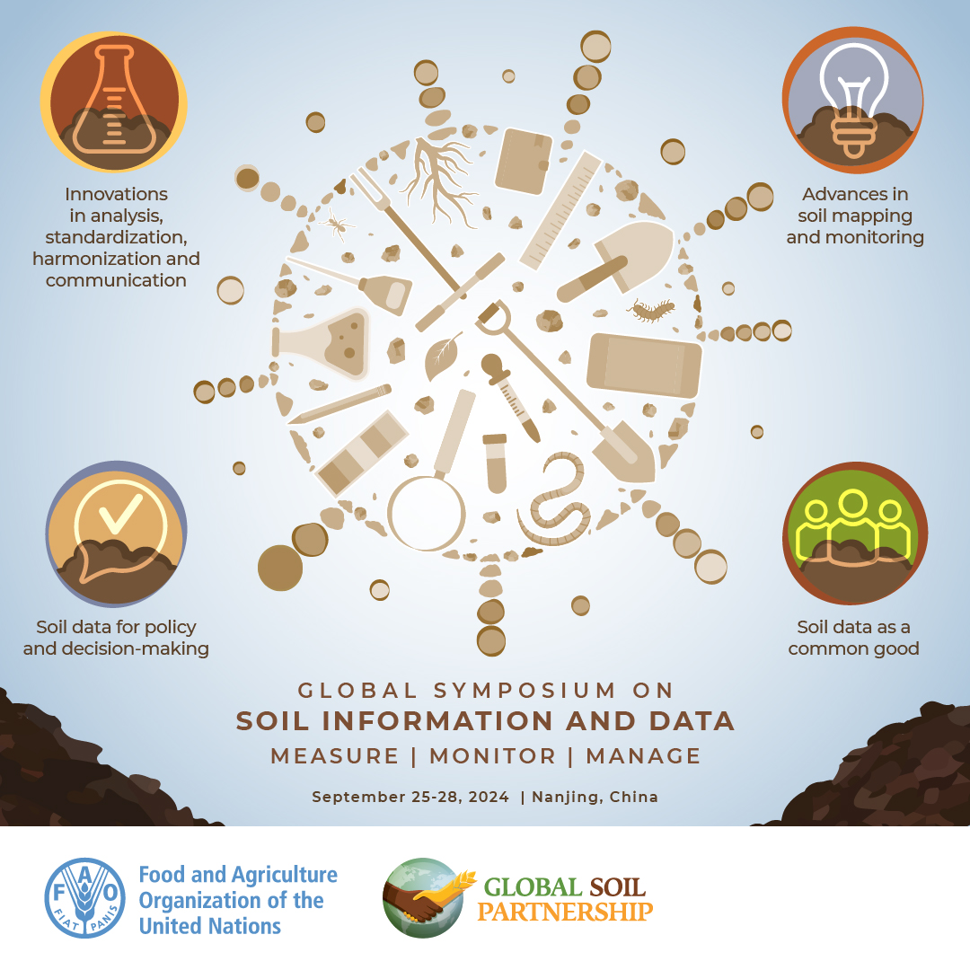 FAO Land, Soil and Water (@faolandwater) on Twitter photo Join us at #GSID24 in Nanjing, China, from 25-28 Sept. 2024, as we bring together policymakers, researchers, & practitioners to unlock the power of #SoilData for #SoilHealth.
🖥️ Get the latest updates in the <a href="/FAO/">Food and Agriculture Organization</a> #GlobalSoilPartnership newsletter 👇🏿👇🏿👇🏿newsletters.fao.org/q/119z0F3Xrk5Q… Join us at #GSID24 in Nanjing, China, from 25-28 Sept. 2024, as we bring together policymakers, researchers, & practitioners to unlock the power of #SoilData for #SoilHealth.
🖥️ Get the latest updates in the <a href="/FAO/">Food and Agriculture Organization</a> #GlobalSoilPartnership newsletter 👇🏿👇🏿👇🏿newsletters.fao.org/q/119z0F3Xrk5Q…