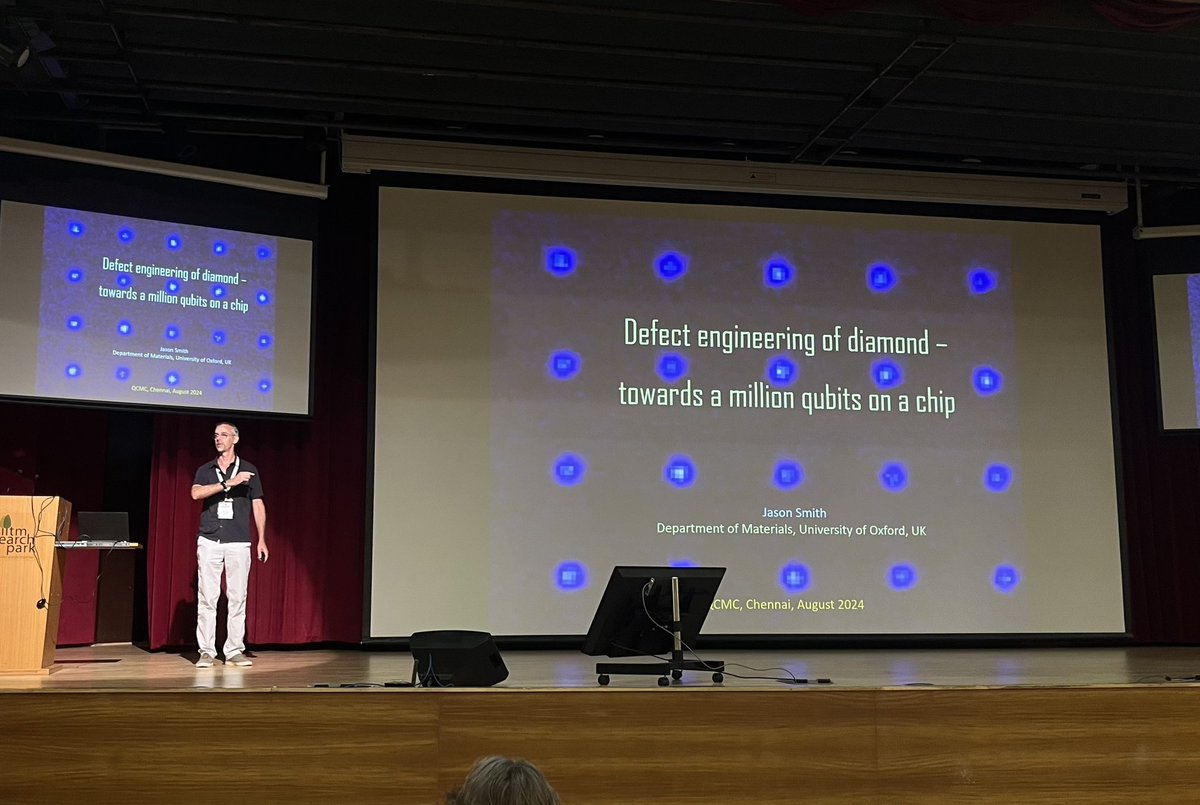 MeteAtature's tweet photo. @markwilde Jason Smith tells us about defect engineering in #diamond at scale.
@JasonandthePNG #quantum #QCMC https://t.co/ywW4lDVyGm