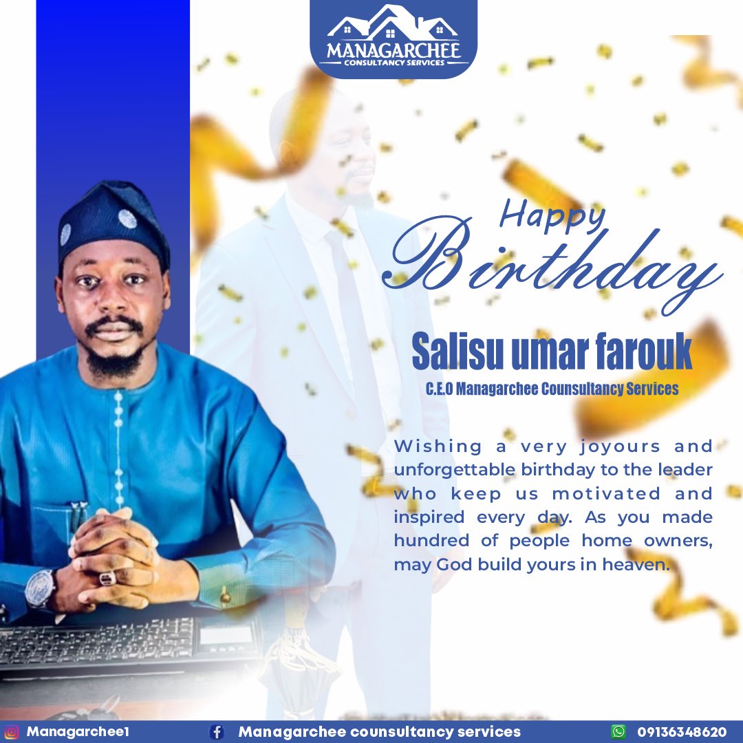 Managarchee (@managarchee) on Twitter photo Happiest birthday to me!
May god continue giving me the strength, guidance and protection to keep on given back to the society through helping people to achieve their dreams of home ownership
#managarchee #nhfloan #abujarealestate
#AbujaTwitterCommunity @wusetwo <a href="/business_abuja/">Abuja Advertising Agency</a> Happiest birthday to me!
May god continue giving me the strength, guidance and protection to keep on given back to the society through helping people to achieve their dreams of home ownership
#managarchee #nhfloan #abujarealestate
#AbujaTwitterCommunity @wusetwo <a href="/business_abuja/">Abuja Advertising Agency</a>