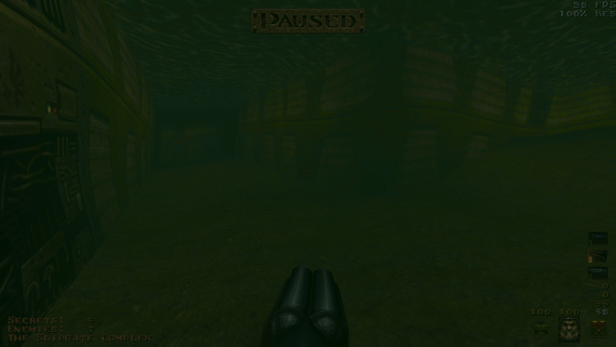 mankrip's tweet photo. Swimming in acid in the #Retroquad engine.
With and without the underwater fog and extra underwater blurriness. Those effects really improves the experience, giving turbidity to the liquids. https://t.co/9LeQrM3EmI