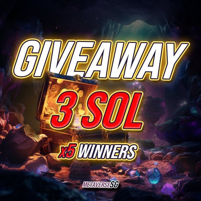 🔥 3 $SOL х 5 Winners GIVEAWAY 🔥

• RT + Like this post 
• Tag 3 friends in comments
• Follow <a href="/MetaverseSG/">MetaverseSG</a> 

5 winners in 5 days 🏆

Good luck! 🤞
