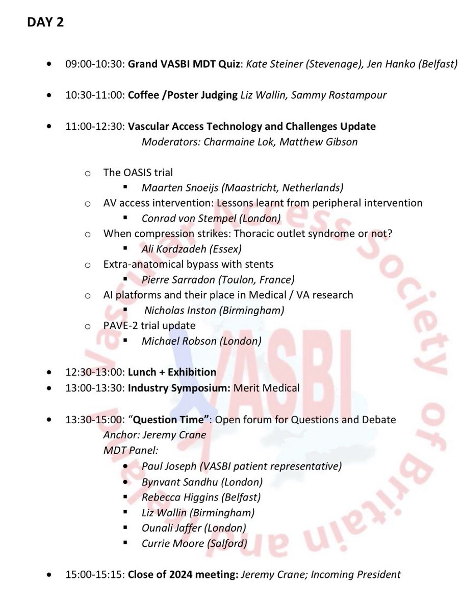 We are delighted to share the final programme for the upcoming VASBI Annual Meeting, Cardiff 26 and 27 Sep 2024. 
International speakers within an innovative and exciting multidisciplinary programme! 
To join us please go to our website 
vasbi.org.uk