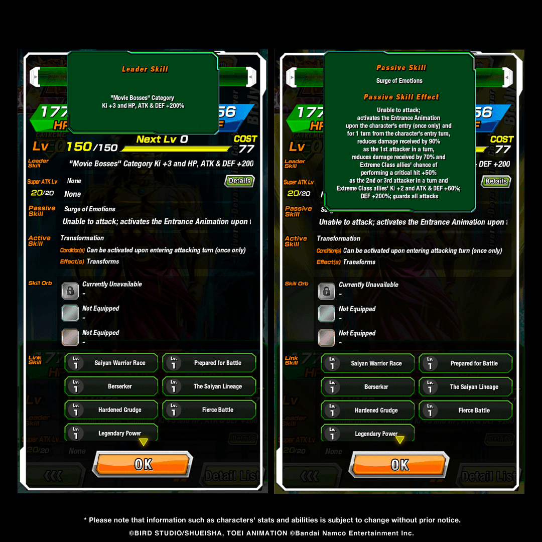 dokkan_global's tweet photo. First-hand information on LR [Universe-Devastating Combat Power] Broly's stats! (1/2) https://t.co/BIZ1PQs6xA