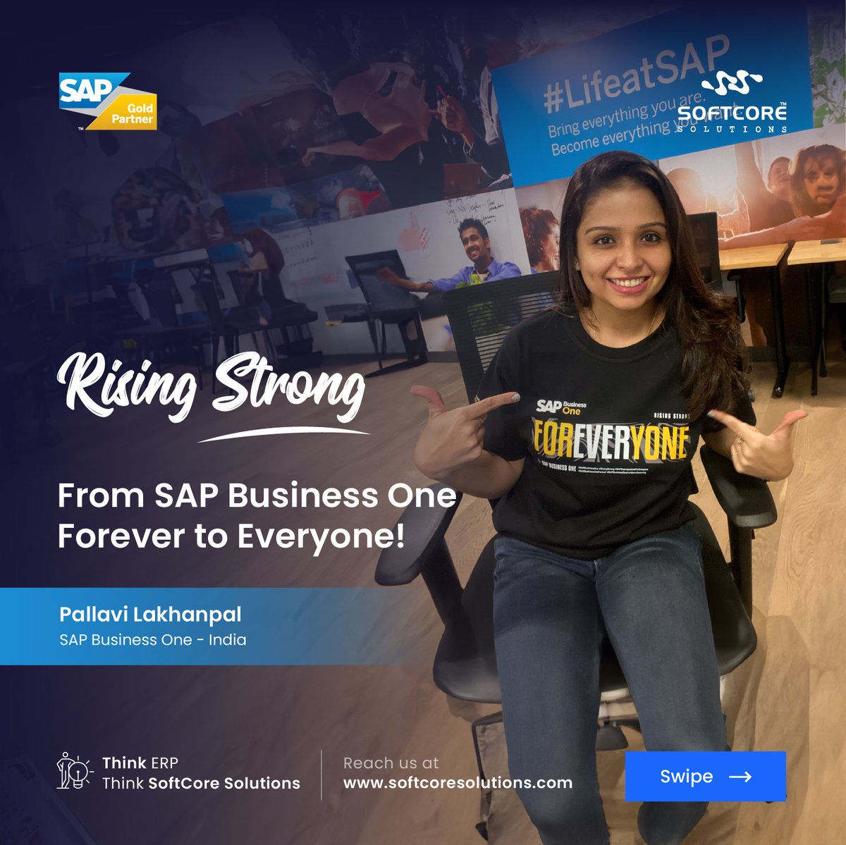 SCS_SAPB1's tweet image. We are Rising Strong
From SAP Business One Forever to Everyone! 
From SoftCore Solutions to SAP! 
We are all united under one Mission: SAP Business One For Everyone and Forever. 
Pallavi Lakhanpal

#SAPBusinessOneForEveryone #SAPBusinessOneForever
