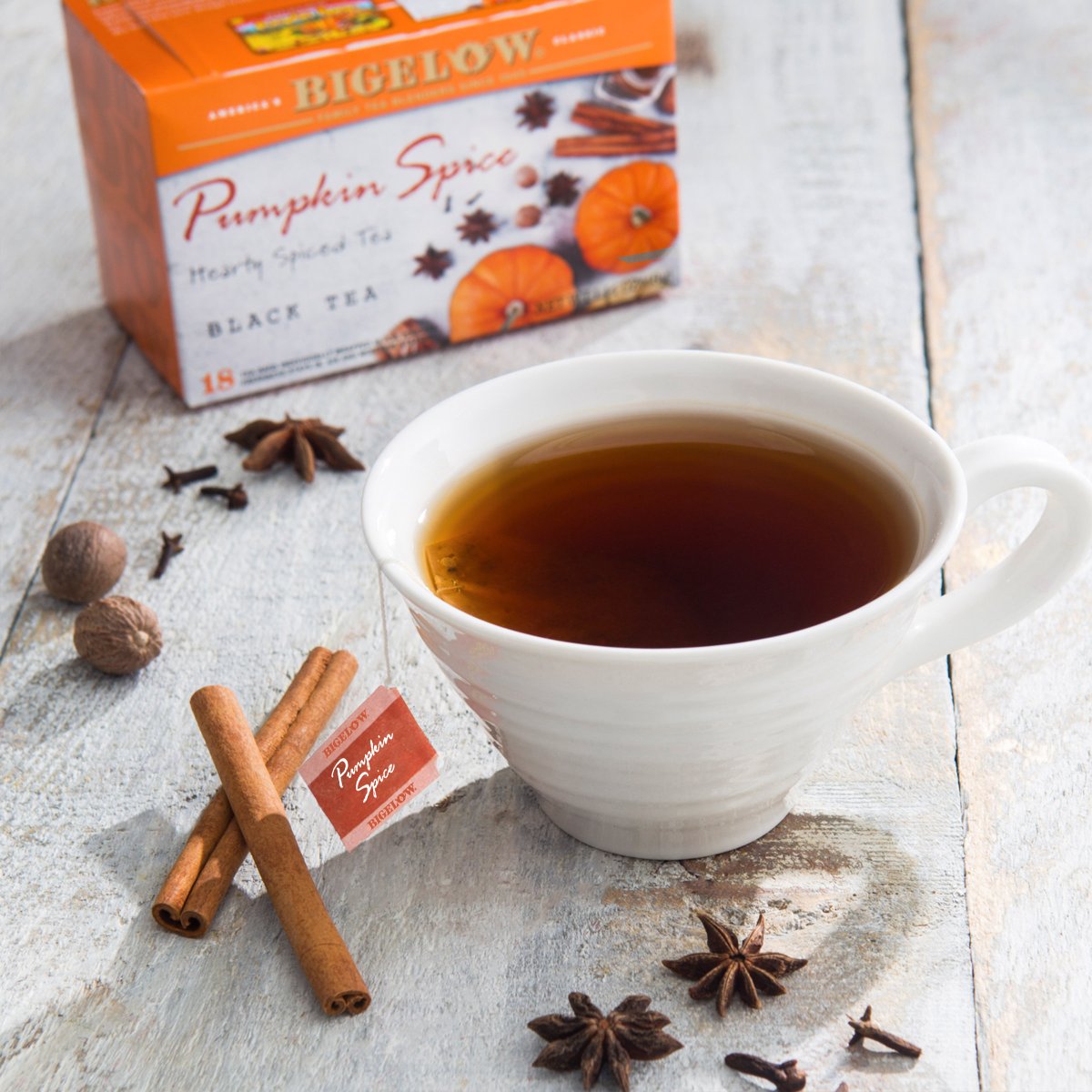 Pumpkin spice season we're ready for you. Take 20% off ALL of Bigelow Harvest Seasonal Teas using code HARVEST20 at checkout. bit.ly/3YN4pvf #bigelowtea #pumpkinspice