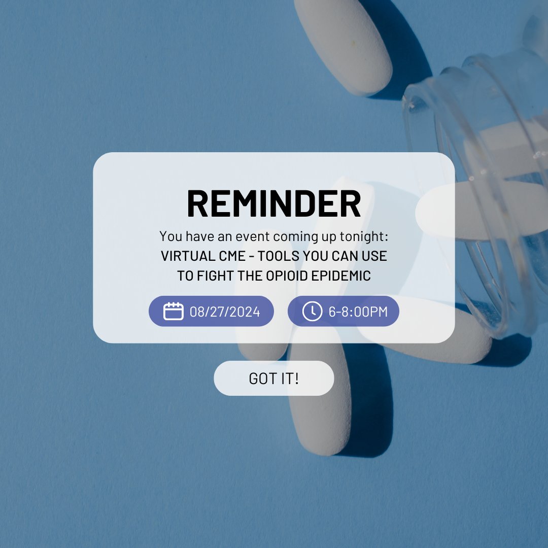 Join our virtual webinar tonight from 6pm to 8pm to explore evidence-based prescribing and how to combat the opioid crisis in Pennsylvania. There are two modules, and you will receive CME credit for both. If you have not registered yet, click below.

acms.org/events/august-…