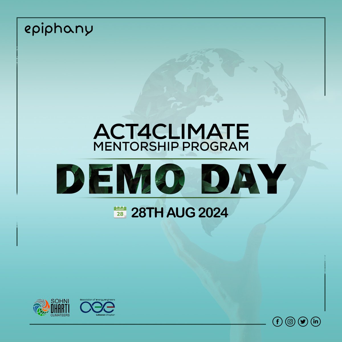 Demo Day is Almost Here! 

Mark your calendars! Our climateers are set to present their climate action projects on 28th Aug 2024. This is the culmination of 8 weeks of hard work, learning, and dedication to creating a sustainable future. 

#Act4Climate #DemoDay #ClimateActionNow