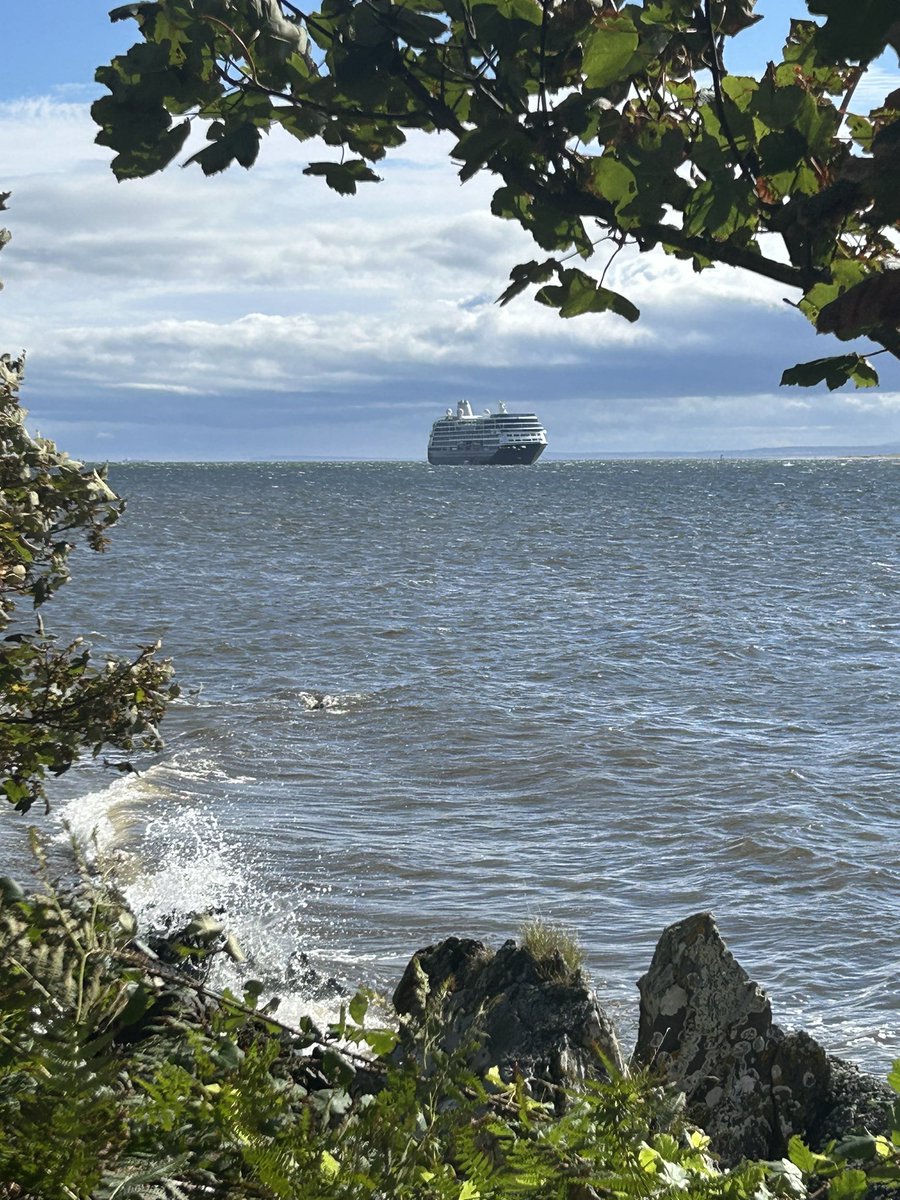 Cruise ship “Azamara Quest” at anchor in Lough Foyle today. 
A lot of passengers out enjoying the Moville shore walk this morning &amp; it’s good to see the sun out for their visit <a href="/wildatlanticway/">Wild Atlantic Way</a> <a href="/FoylePort/">Foyle Port</a>  <a href="/Visit_Inishowen/">Go Visit Inishowen, Donegal</a> <a href="/VisitDerry/">Visit Derry</a> <a href="/MMaryMcKenna/">Mary McKenna</a> <a href="/bbcniweather/">BBC NI Weather</a> <a href="/donegalcouncil/">Donegal County Council</a>