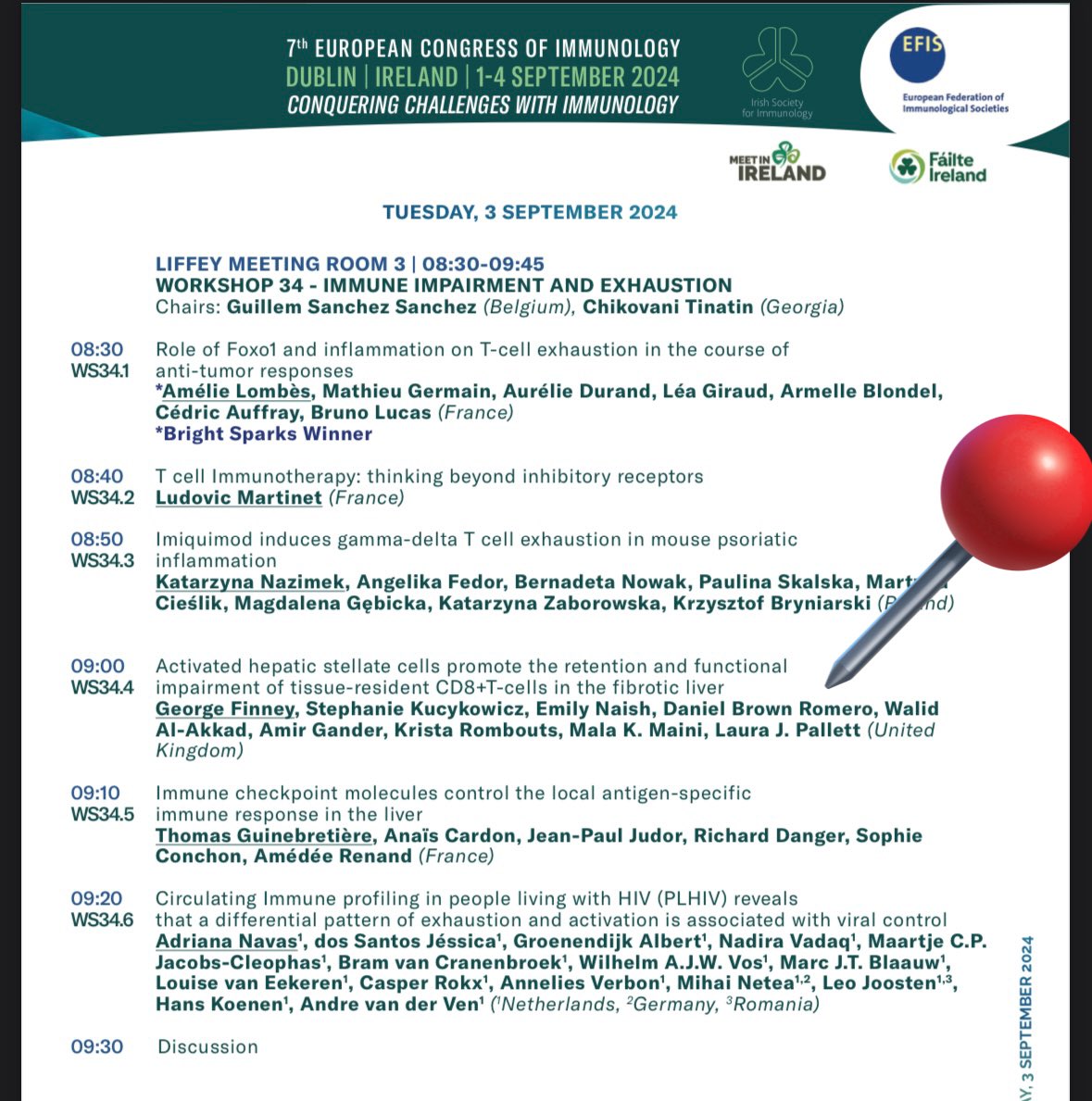 Attending #ECI2024? Hands up?

Then don’t miss our postdoc <a href="/george_e_finney/">George Finney</a>’s talk in the “immune impairment &amp; exhaustion” session (Tues 3rd 8:30am) - he’ll be discussing our work unpicking the stromal regulation of resident T cells (TRM) in the human liver 

Come along 🙌