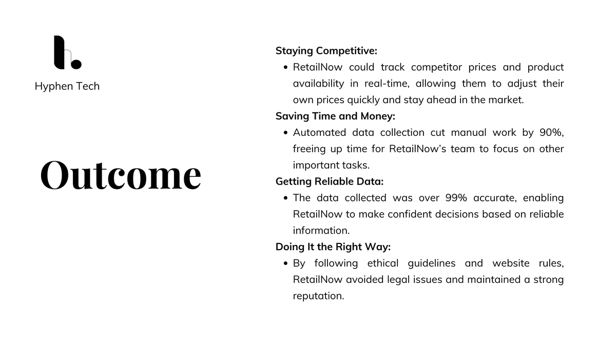thehyphentech's tweet photo. Unveiling our latest case study: Web Scraping Done Right! ๐ Discover how we tackled challenges, ensured data accuracy, and maintained ethics every step of the way.
#WebScrapingDoneRight #TheHyphenTech #HyphenTech #DataAccuracy #TechSolutions #InnovationInTech #Automation https://t.co/jX9VLEkItH