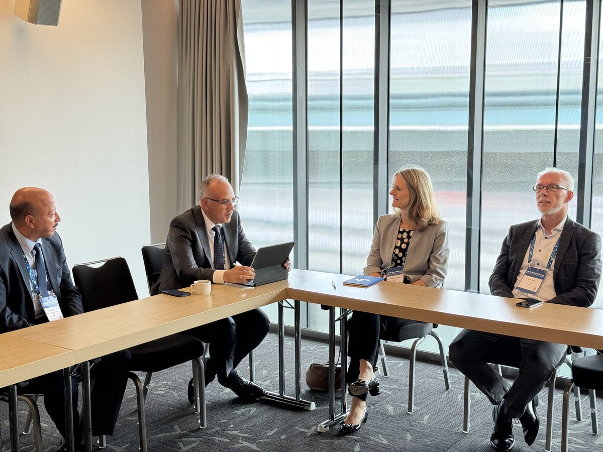 MwriEgypt's tweet image. On the sidelines of H.E.’s participation in the activities of World Water Week in the Swedish capital, Stockholm, Prof. Dr. @HaniSewilam, Minister of Water Resources and Irrigation and Chairman of the African Ministers Council on Water (#AMCOW), met with Ms. Mette Vestergaard,