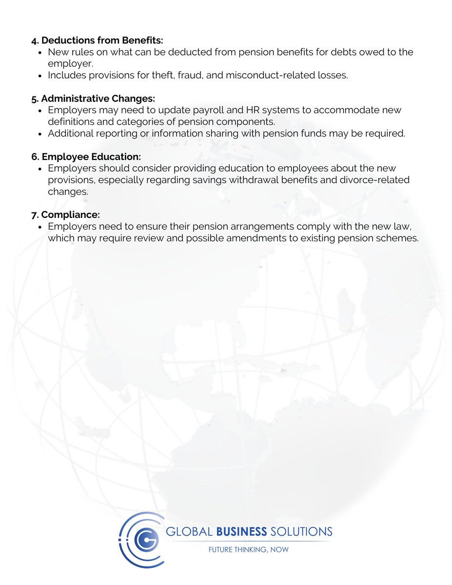 GBSinSA's tweet image. 𝗜𝗺𝗽𝗼𝗿𝘁𝗮𝗻𝘁 𝗨𝗽𝗱𝗮𝘁𝗲: 𝗖𝗼𝗺𝗺𝗲𝗻𝗰𝗲𝗺𝗲𝗻𝘁 𝗼𝗳 𝗣𝗲𝗻𝘀𝗶𝗼𝗻 𝗙𝘂𝗻𝗱𝘀 𝗔𝗺𝗲𝗻𝗱𝗺𝗲𝗻𝘁 𝗔𝗰𝘁, 𝟮𝟬𝟮𝟰🚨
Key Areas Addressed and Stakeholder Impact 👇
#PensionFunds #LegislationUpdate #HRCompliance #RetirementPlanning #BreakingNews #GBS