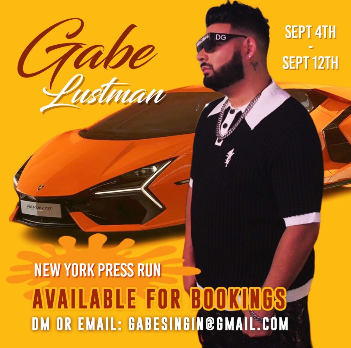 GABE_Lustman's tweet photo. MAJOR PRESS RUN ALERT 🚨 Now accepting bookings for Podcasts, Radio Stations, Meet &amp; Greets, Magazine interviews, Social media brand collabs &amp; Performances! We doing it all. Tap in by DM or email: gabesingin@gmail.com Let’s work #NYC #NewYork #Podcast #Press #PressRun https://t.co/rqbniVSU3h