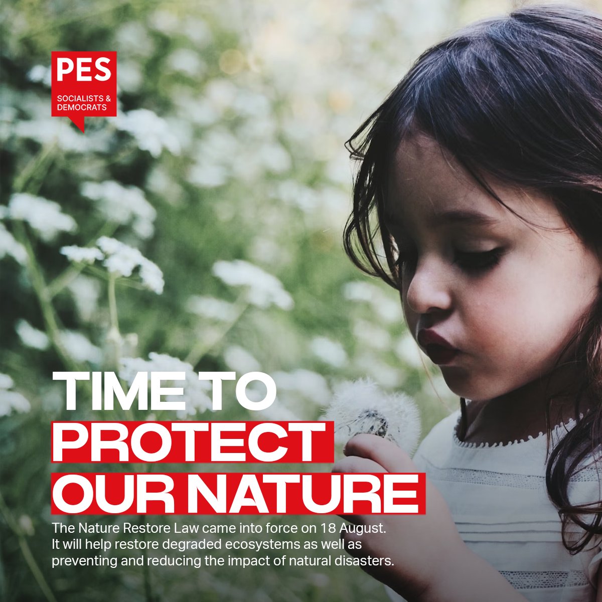 Making sure our children grow up in a sustainable environment is one of our priorities.
During the past EU mandate, we worked hard to pass the Nature Restoration Law, which entered into force this 18 August. (1/2)
