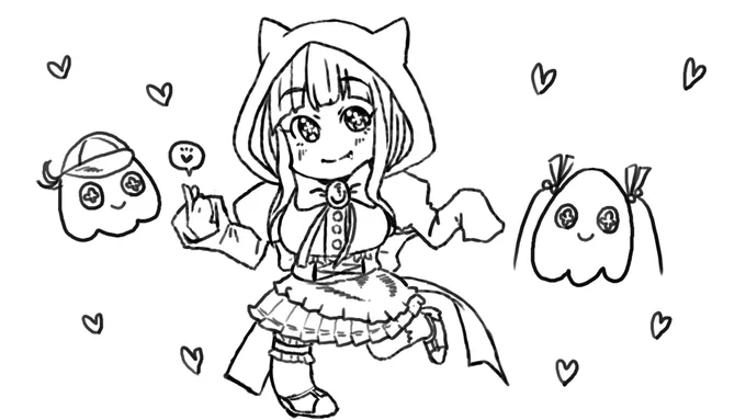 @chieri_kakyoin #ちぇりぬりえ
おばけちゃん、おばけくんと。 