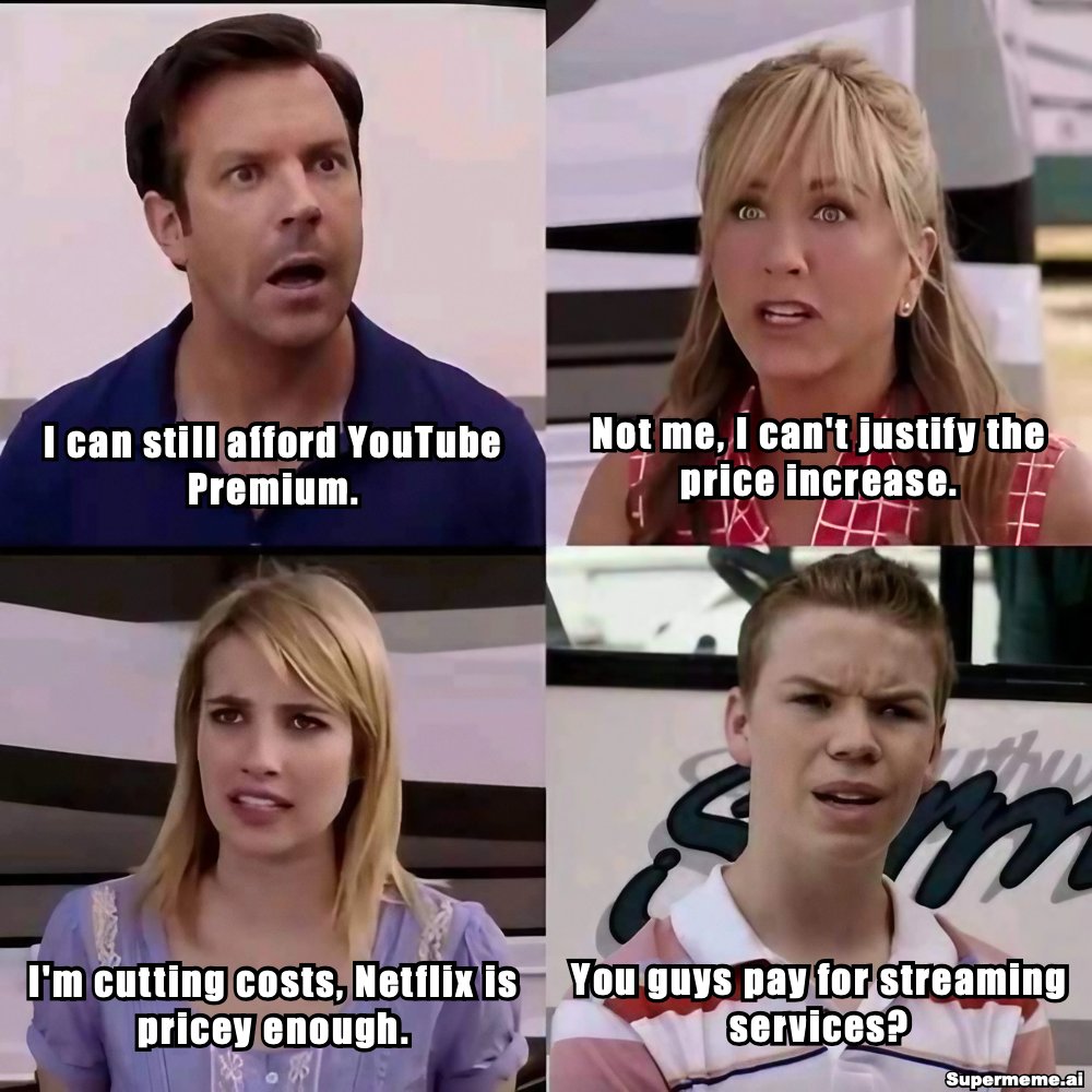 _itsprashanth's tweet image. YouTube Premium Prices hiked in India by 58%.

Le me:

#Youtube #youtubepremium @YouTube