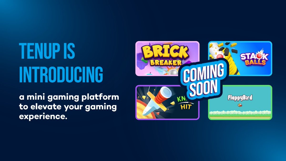 TenupNation's tweet image. Get ready to level up your gaming experience! 🎮 Tenup is launching a brand new mini gaming platform featuring your favorite classics. ✅

Stay tuned for more updates—exciting things are coming soon! 

🚀 #GamingPlatform #ComingSoon #Tenup #GamingCommunity