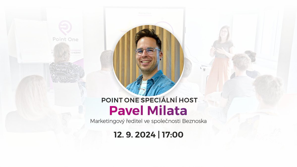 PointOne_CZ's tweet photo. V Point One nás čeká speciální setkání s Pavlem Milatou, marketingovým ředitelem firmy Beznoska, která pomáhá lidem vracet radost z pohybu! Exkluzivně pro naše členy.

Nejste ještě členem? Už v pondělí spouštíme nábor! Pokud chcete rozjet své podnikání, přidejte se k nám. https://t.co/ca8YnuOILE