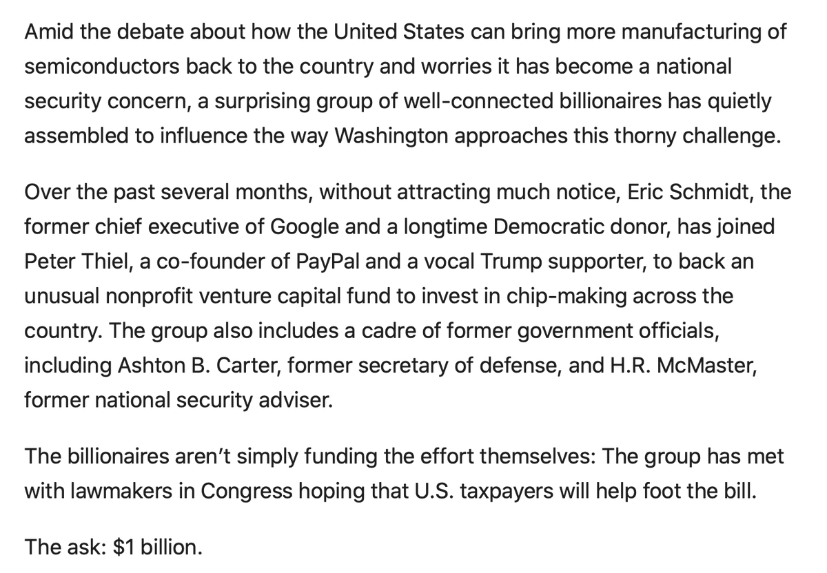 Eric Schmidt and Peter Thiel as supposed to be on apposing "Sides" each promoting either Harris or Trump. When the sad reality is that these two are highly connected via the American Frontier Fund (amongst others), and it's all a shadow show on the wall. 

Looking forward to