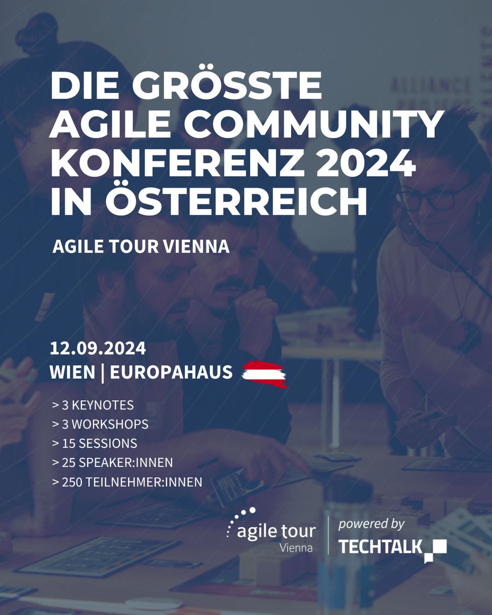 Wer uns kennt, der weiß:  wir leben Agile 🤸‍♀️ Und das gemeinsam mit der Community auf der  größten Agile Konferenz 2024 in Österreich: der Agile Tour Vienna 💪 Hier geht's zu allen Infos: agiletourvienna.at #agile #management #tranformation #digitalisierung