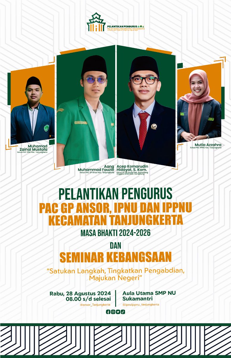 Pelantikan pengurus PAC GP Ansor, IPNU dan IPPNU Kecamatan Tanjungkerta 

<a href="/Official_Ansor/">Gerakan Pemuda Ansor</a> <a href="/ansor_sumedang/">GP Ansor Sumedang</a> <a href="/pp_ipnu/">Pelajar Indonesia</a> <a href="/ppippnu/">Pimpinan Pusat IPPNU</a> <a href="/KABAR_TJKERTA/">KABAR TANJUNGKERTA</a>