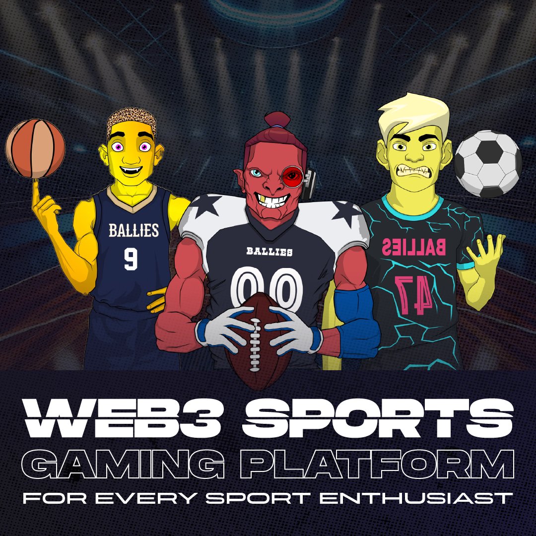 BalliesUniverse's tweet image. Web3 sports gaming platform with the best games, gaming infra &amp;amp; governance 🏀⚽️🏈

Top KOLs, ambassadors, launchpads 😎
Fantastic web3 community 😍
Revolutionary lend-to-earn protocol 🤑

$BALL on @ethereum 👾
Let's keep on Ballin'! token.ballies.gg
ballies.gg