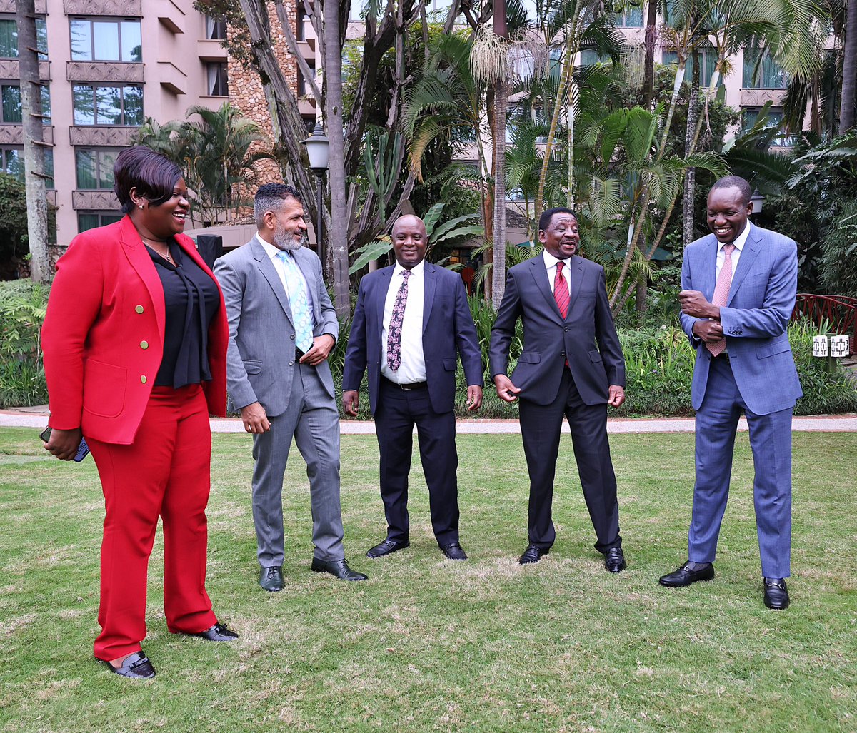 A_S_Nassir's tweet photo. With my colleague @TheODMparty Deputy Party Leaders @SimbaArati and Godffrey Osotsi, Chairlady @gladyswanga Wanga as well as Governor @orengo_james ahead of the official launch of our Party Leader Raila Odinga’s bid for the position of Africa Union Commission Chair in Nairobi. #ChamaIkoImara