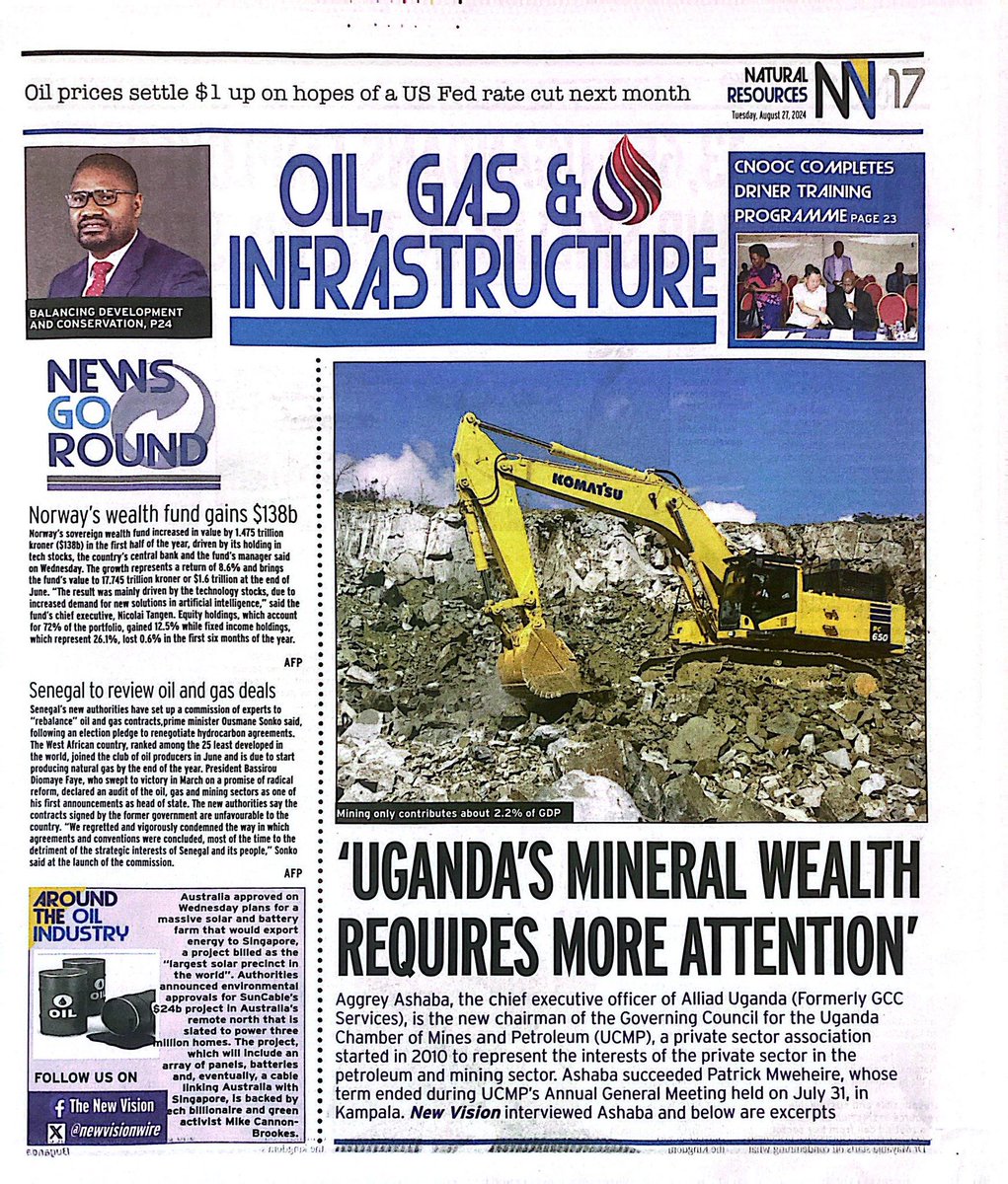 Esau_Matsiko's tweet photo. In the New Vision today!
@UgandaChamber
#90DaysofOilandGas https://t.co/vTAhKvsko6